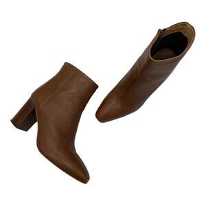 Aquatalia Florita Leather Ankle Boots - Brown - 8.5